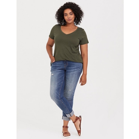 torrid Tops - New Torrid Olive Green Classic Fit Girlfriend Tee
